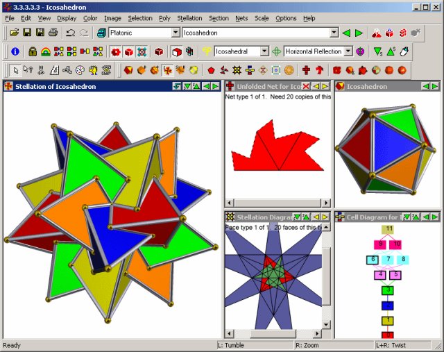 View polyhedra. Print nets.