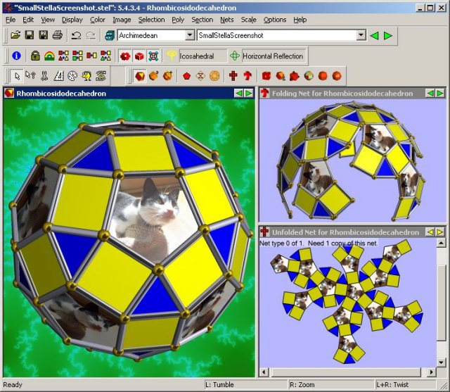 View polyhedra. Print nets for paper model.